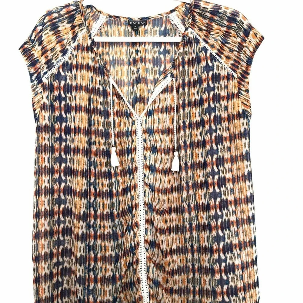 Hannah Semi Sheer Tassel‎ Top Size Medium - Picture 5 of 5